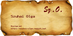 Szuhai Olga névjegykártya